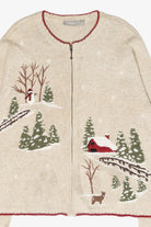 Winter Woods Vintage Ugly Christmas Cardigan (2000s)