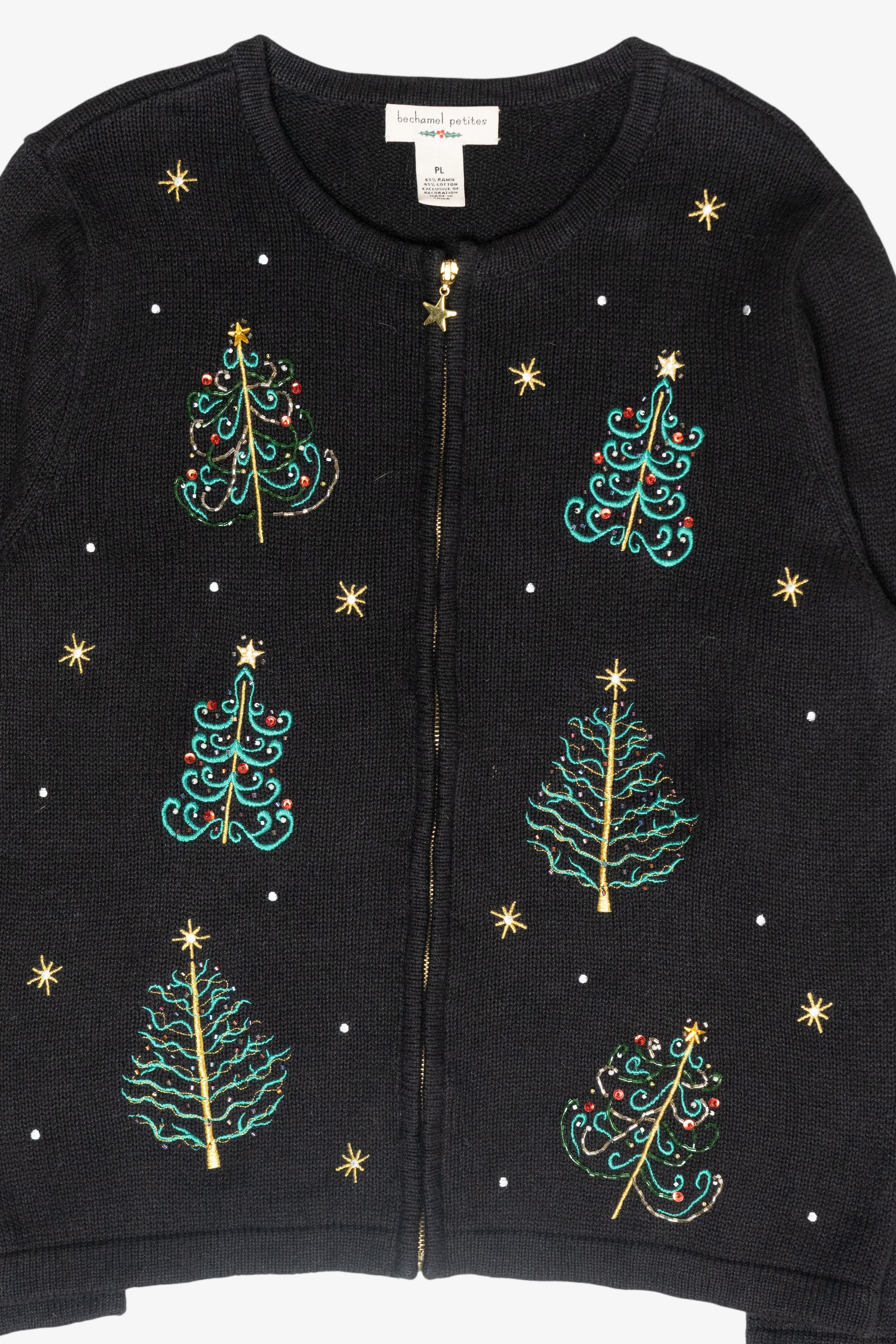 Tree Lights Vintage Ugly Christmas Cardigan (2000s)