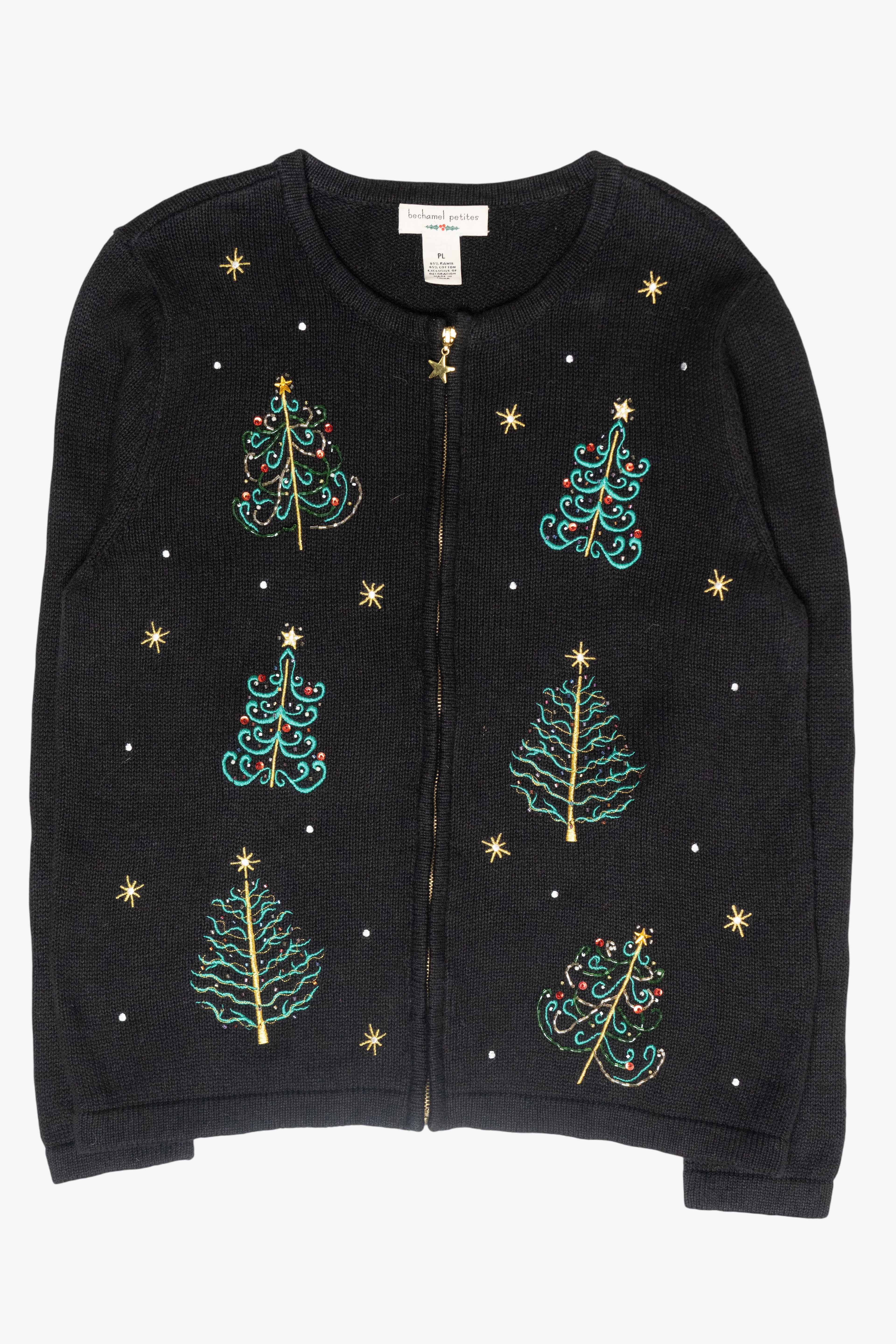 Tree Lights Vintage Ugly Christmas Cardigan (2000s)