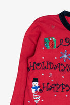 Vintage Distressed Jack B. Quick "Happy Holidays" Ugly Christmas Sweater (1990s)