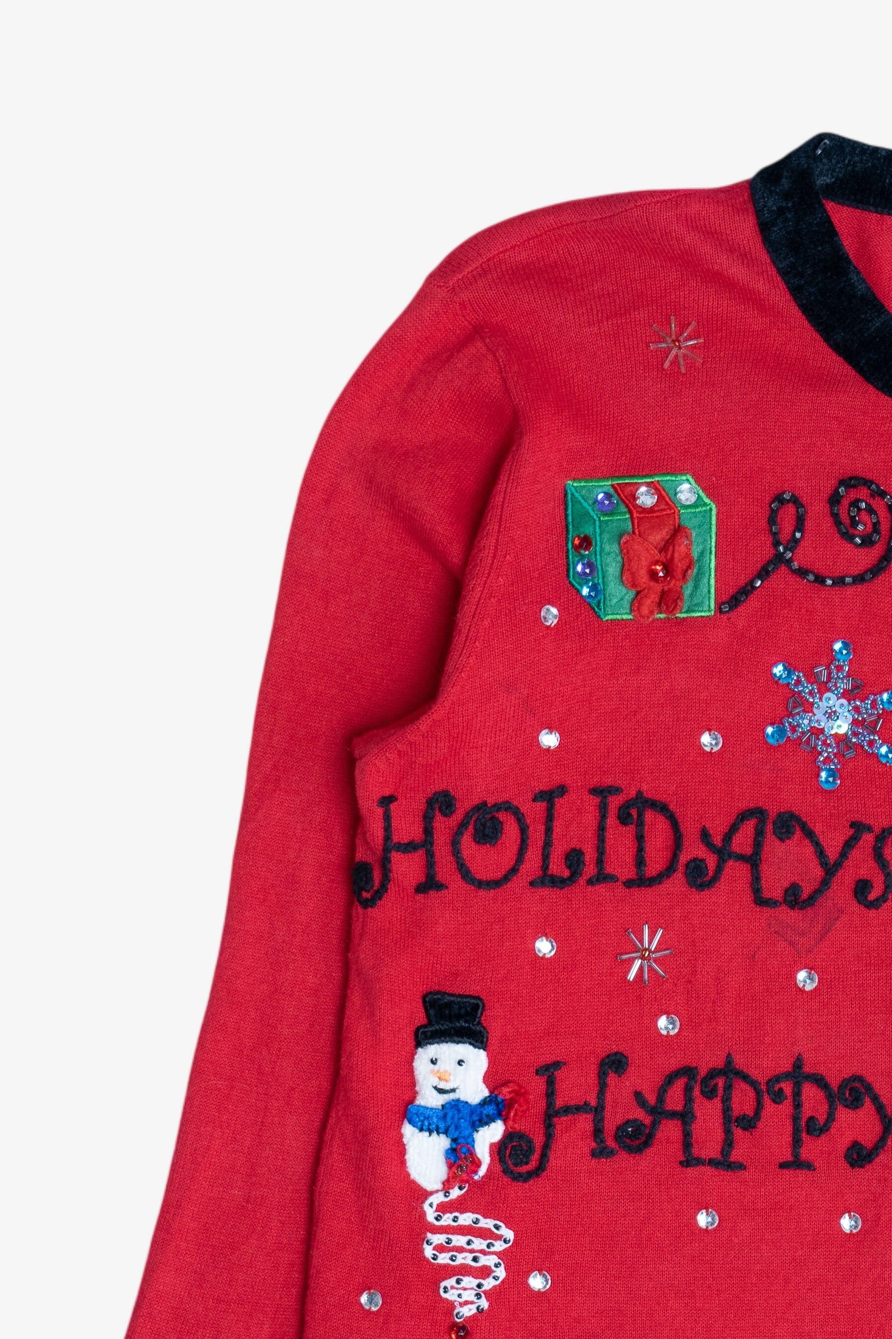Vintage Distressed Jack B. Quick "Happy Holidays" Ugly Christmas Sweater (1990s)