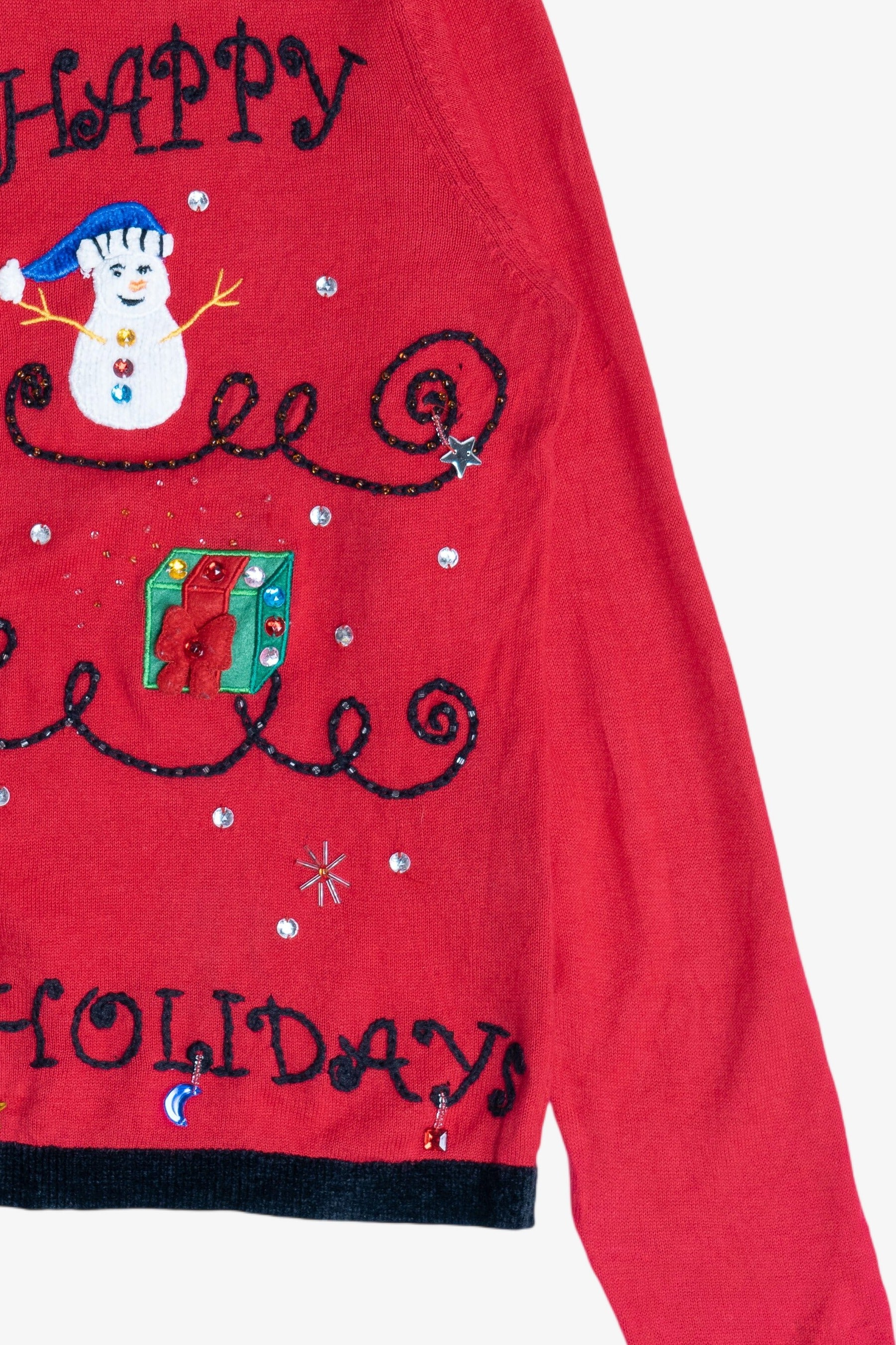 Vintage Distressed Jack B. Quick "Happy Holidays" Ugly Christmas Sweater (1990s)