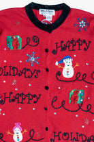 Vintage Distressed Jack B. Quick "Happy Holidays" Ugly Christmas Sweater (1990s)