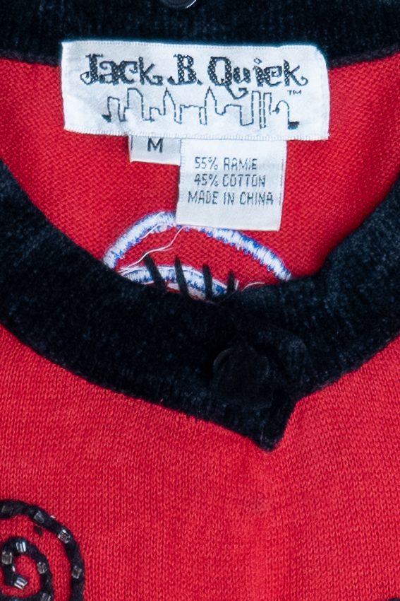 Vintage Distressed Jack B. Quick "Happy Holidays" Ugly Christmas Sweater (1990s)