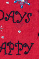 Vintage Distressed Jack B. Quick "Happy Holidays" Ugly Christmas Sweater (1990s)
