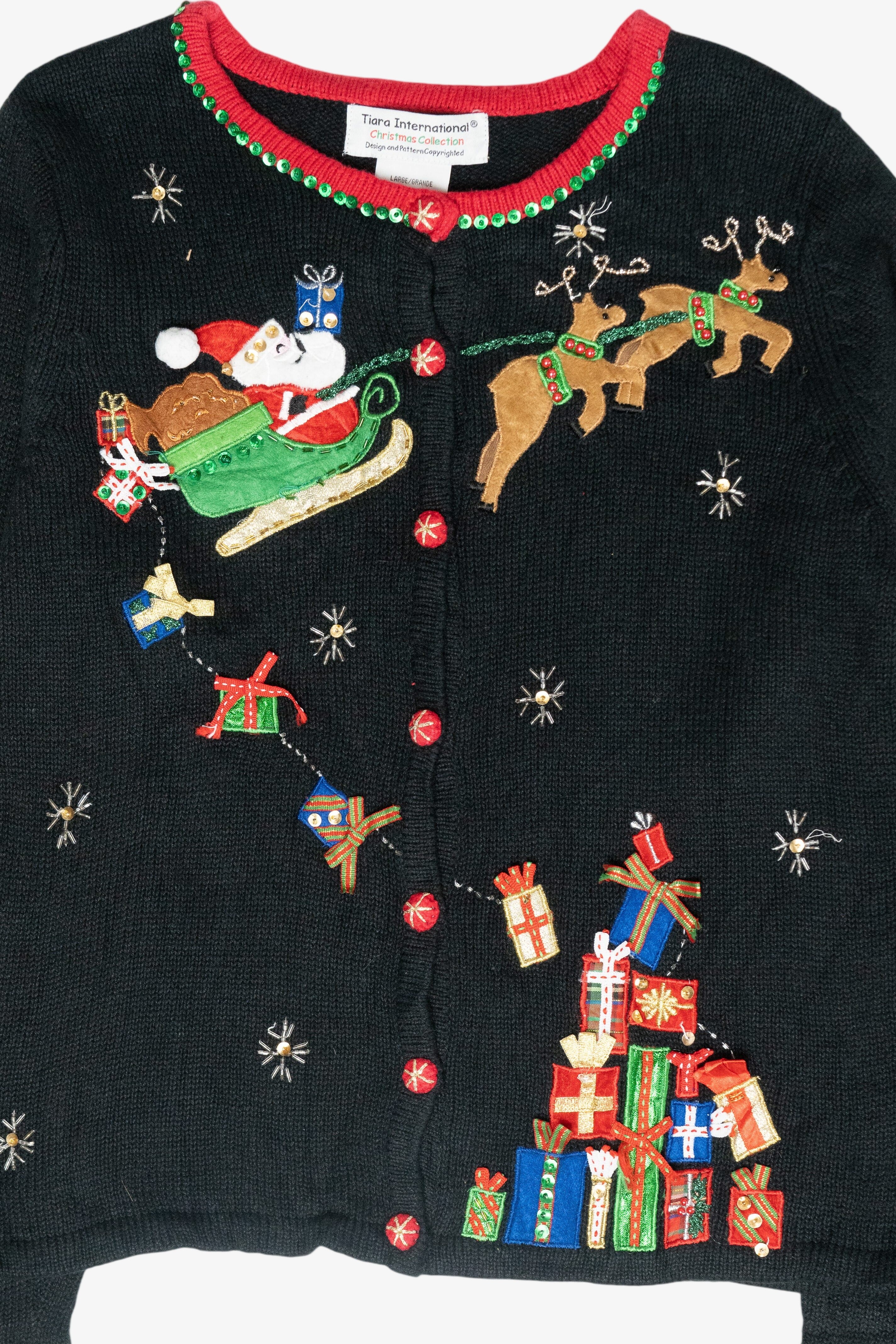 Sleigh Ride Vintage Ugly Christmas Cardigan (2000s)