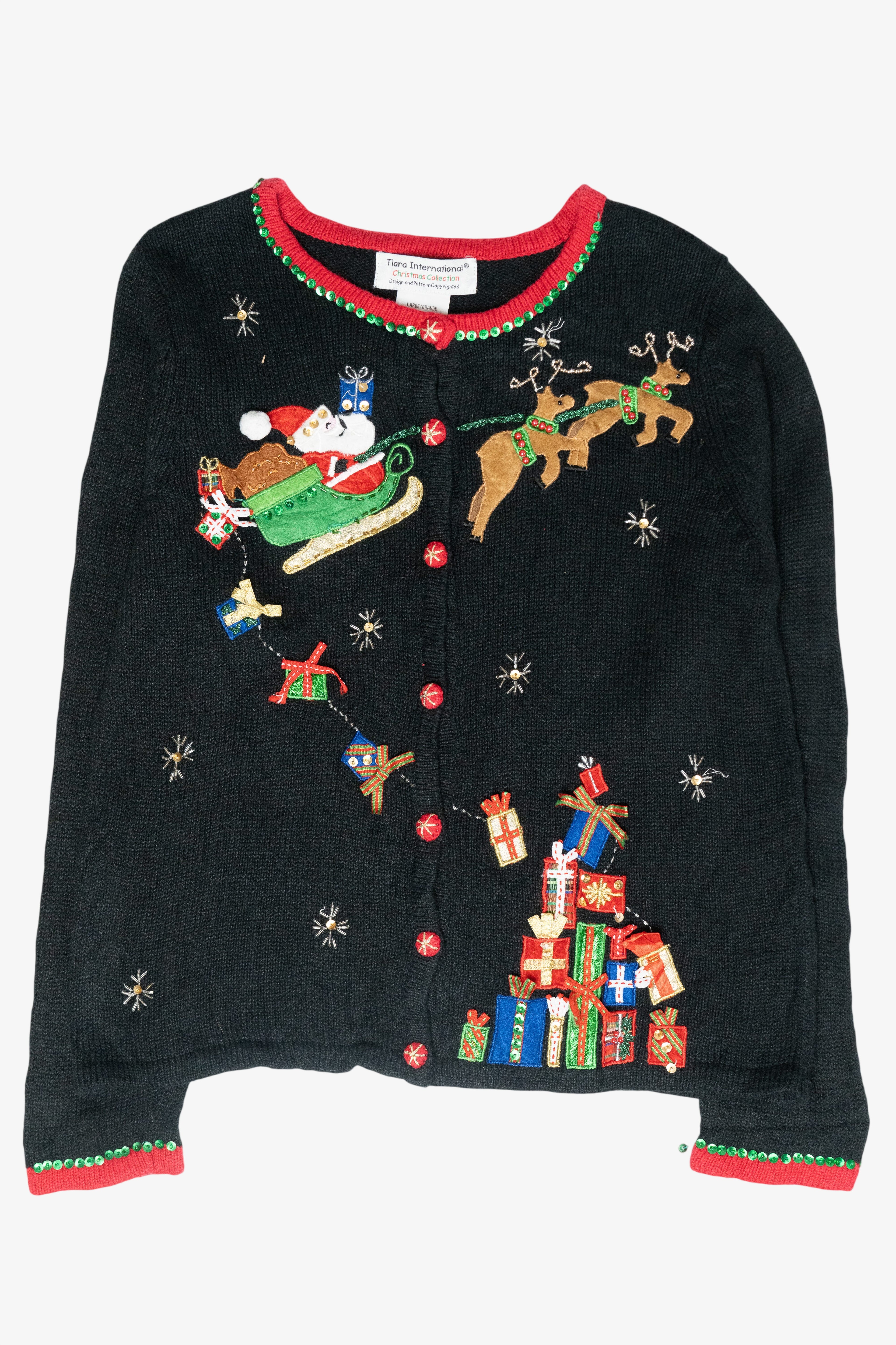 Sleigh Ride Vintage Ugly Christmas Cardigan (2000s)