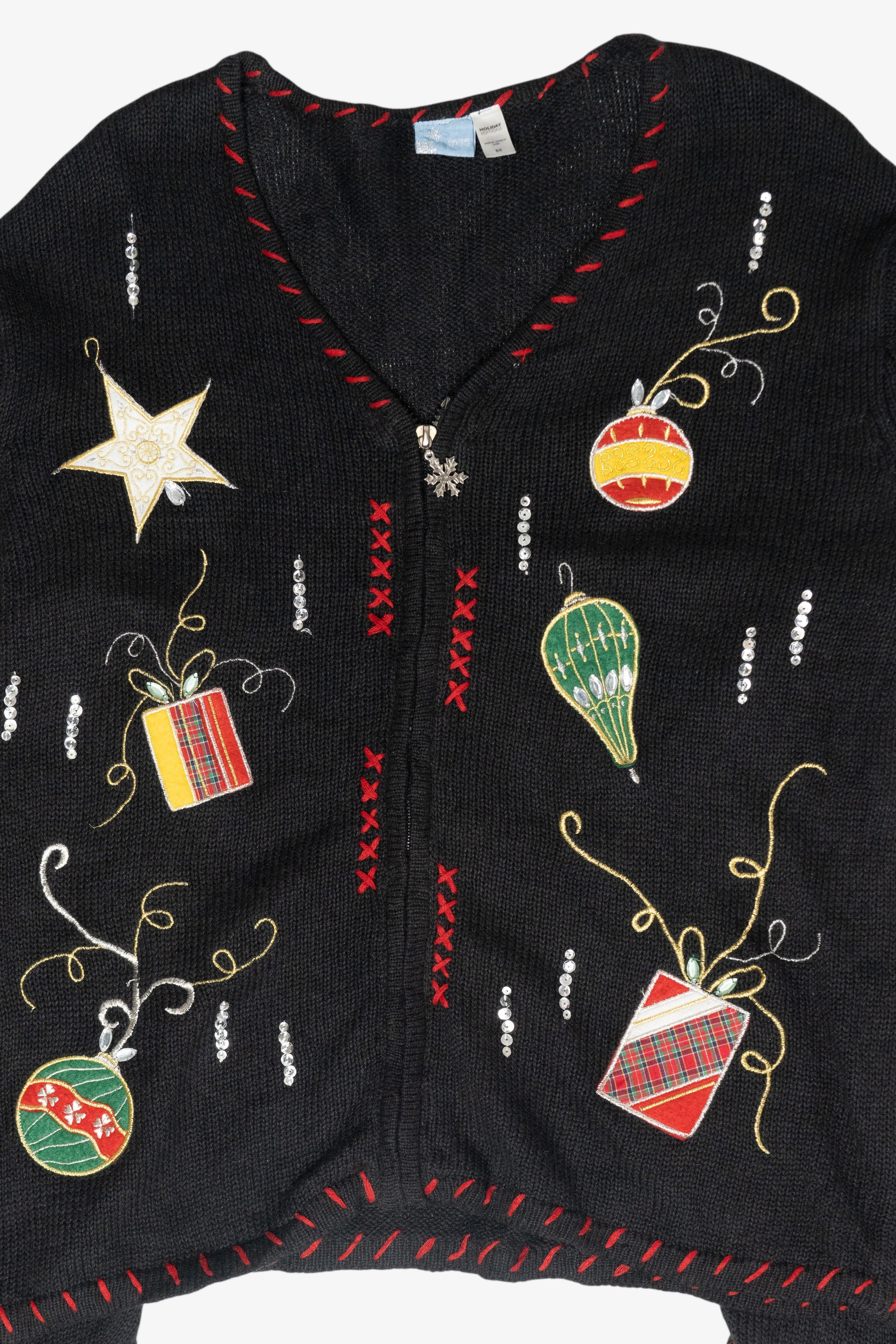 Whimsical Ornaments Vintage Ugly Christmas Sweater (2000s)