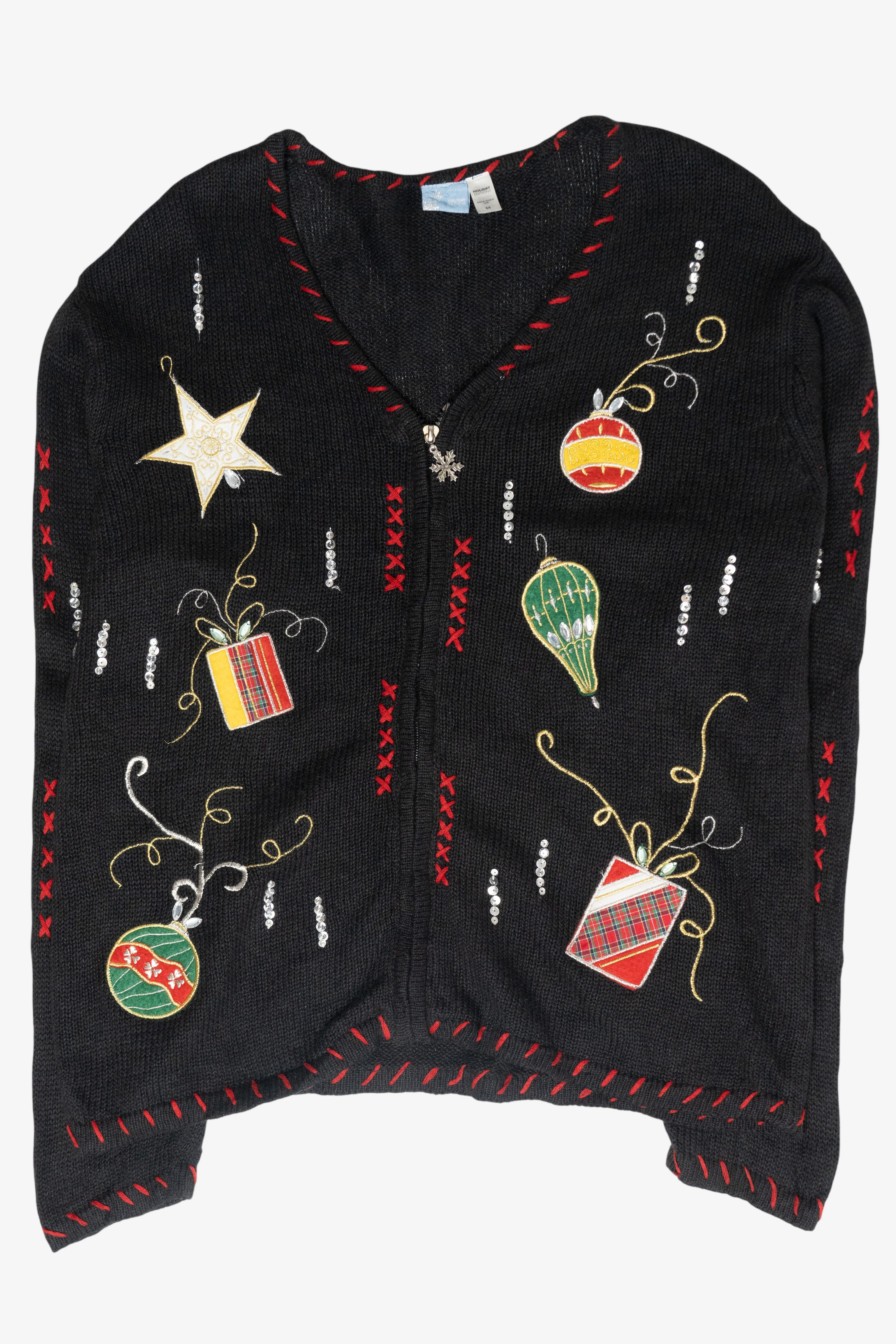 Whimsical Ornaments Vintage Ugly Christmas Sweater (2000s)