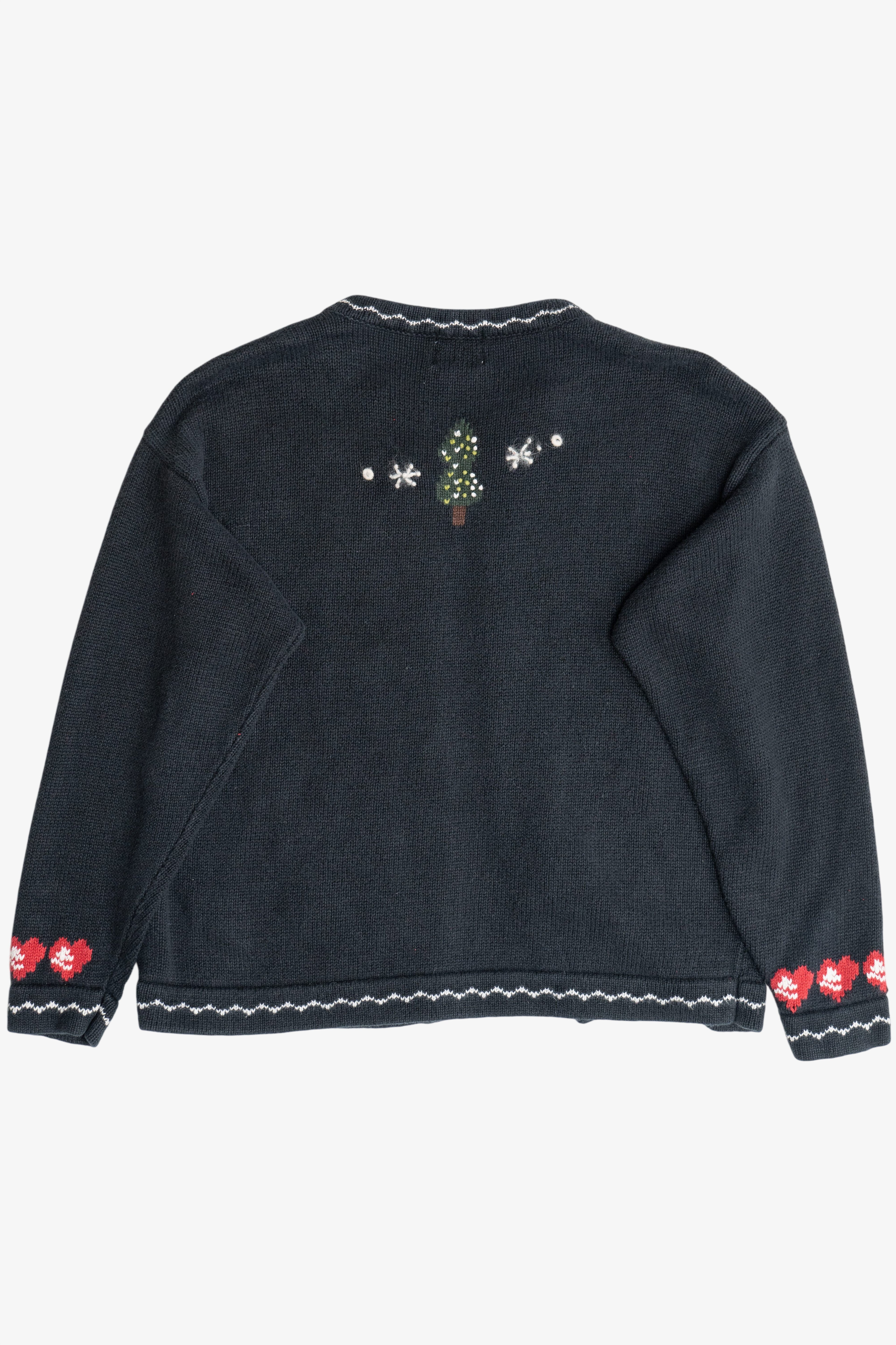 Vintage Faded Black Angels Open Front Ugly Christmas Cardigan (1990s)