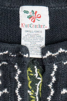 Vintage Faded Black Angels Open Front Ugly Christmas Cardigan (1990s)