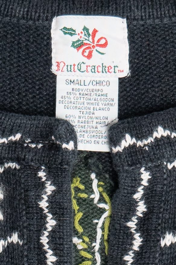 Vintage Faded Black Angels Open Front Ugly Christmas Cardigan (1990s)