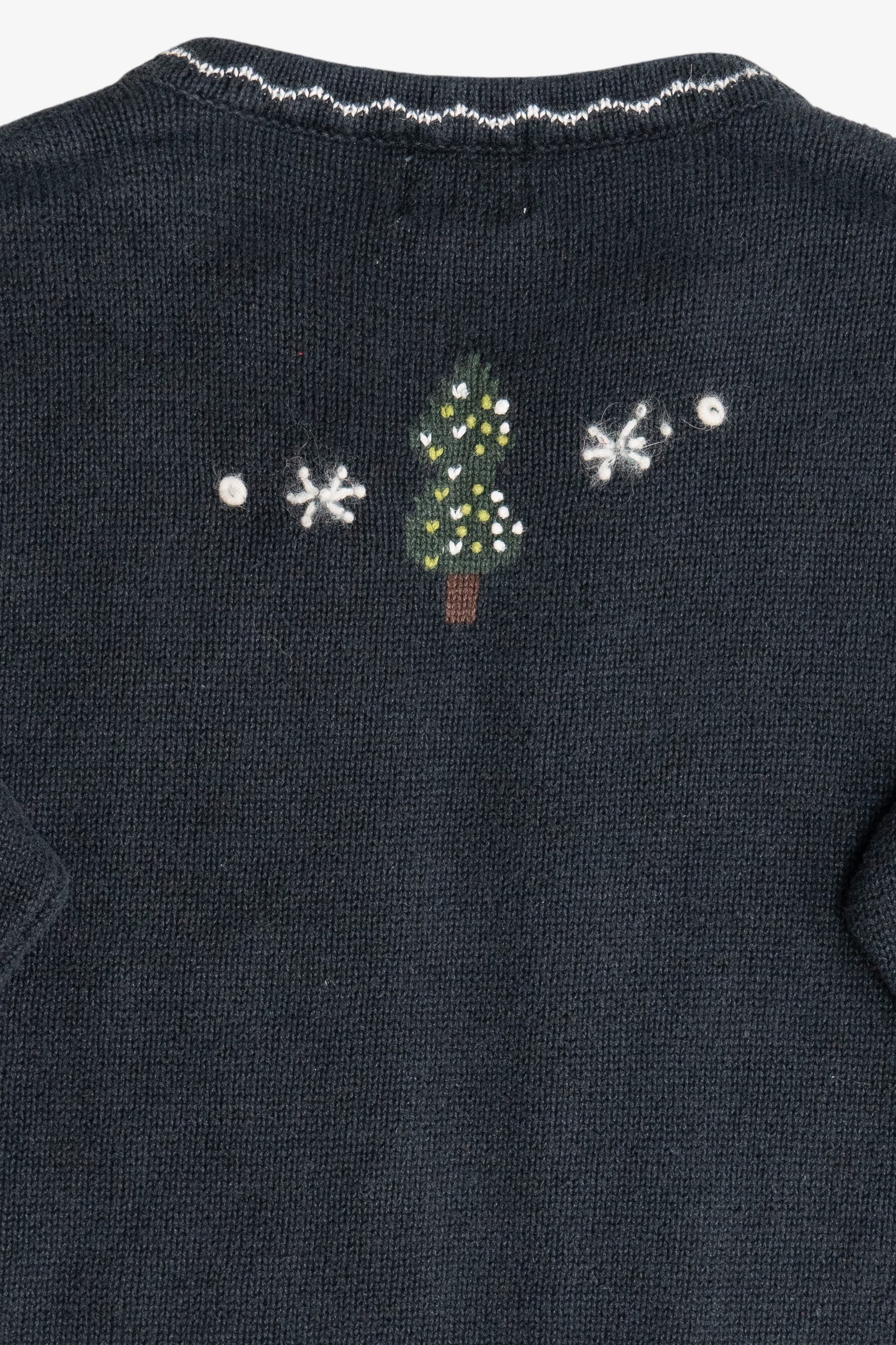 Vintage Faded Black Angels Open Front Ugly Christmas Cardigan (1990s)