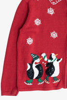 Vintage Cute Penguins Ugly Christmas Cardigan Sweater (1990s)