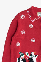 Vintage Cute Penguins Ugly Christmas Cardigan Sweater (1990s)