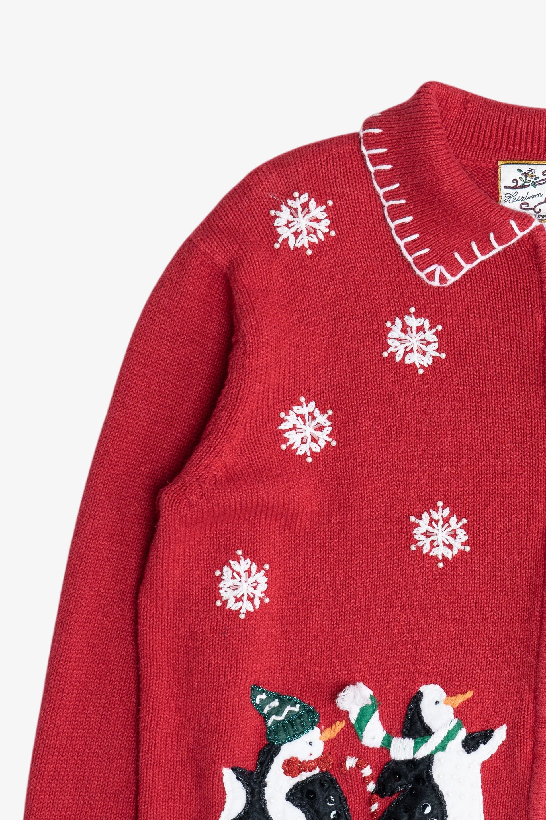 Vintage Cute Penguins Ugly Christmas Cardigan Sweater (1990s)