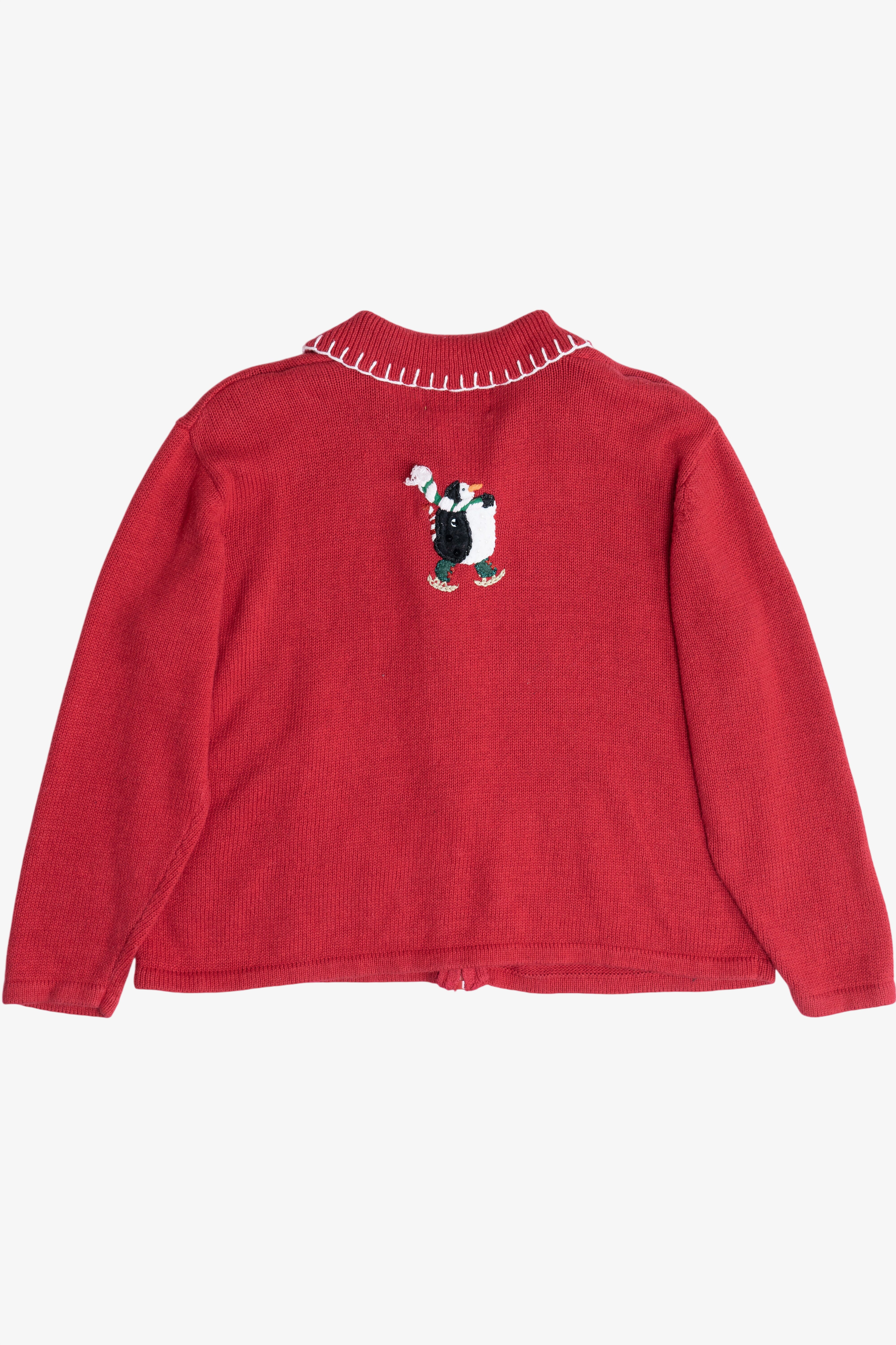 Vintage Cute Penguins Ugly Christmas Cardigan Sweater (1990s)