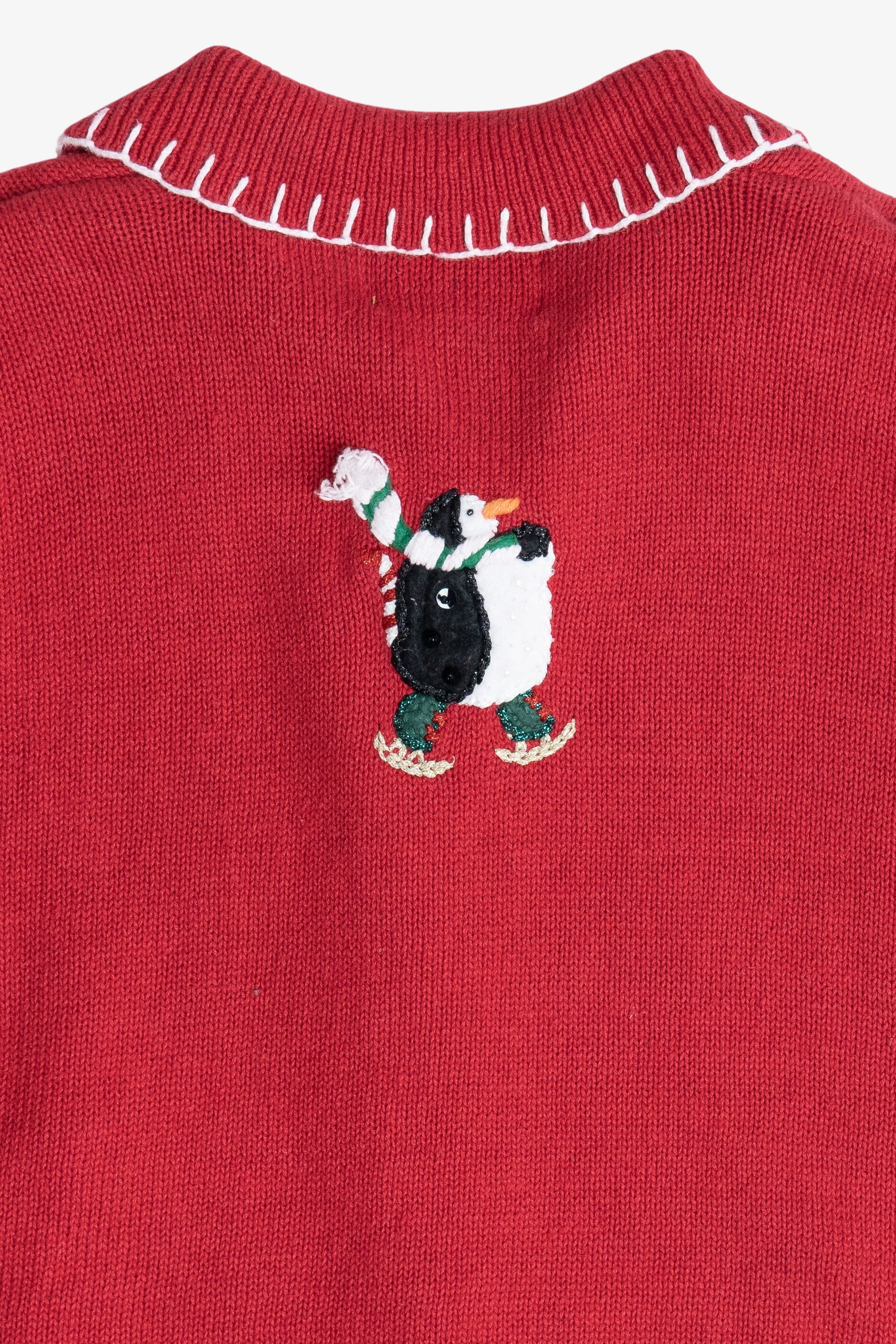 Vintage Cute Penguins Ugly Christmas Cardigan Sweater (1990s)
