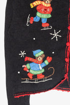 Ice Skating Bears Vintage Ugly Christmas Sweater (1990s)