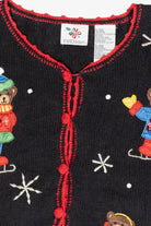 Ice Skating Bears Vintage Ugly Christmas Sweater (1990s)