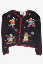 Ice Skating Bears Vintage Ugly Christmas Sweater (1990s)