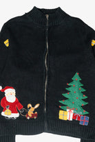 Presents Delivery Vintage Ugly Christmas Zip Sweater (1990s)