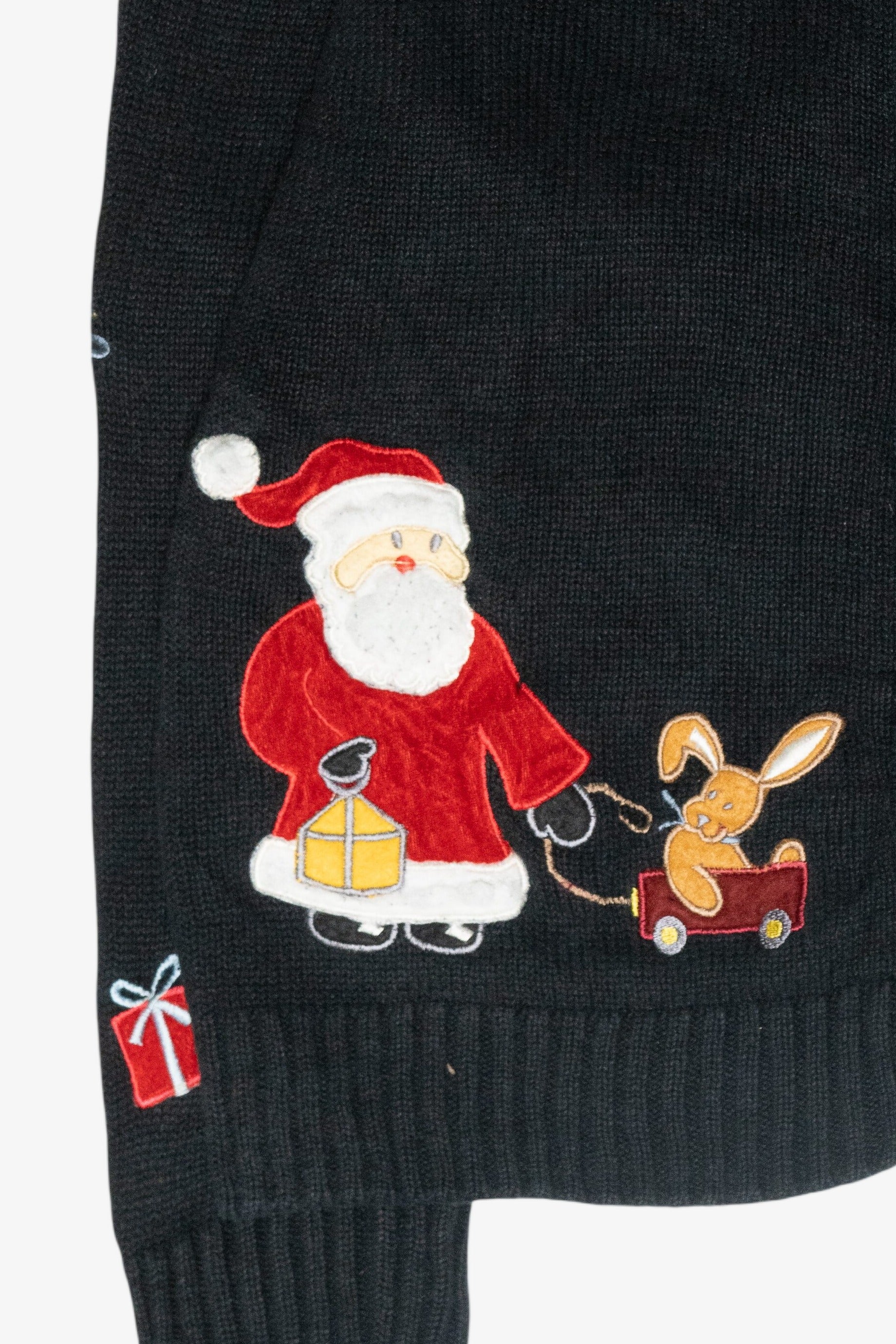 Presents Delivery Vintage Ugly Christmas Zip Sweater (1990s)