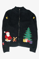 Presents Delivery Vintage Ugly Christmas Zip Sweater (1990s)