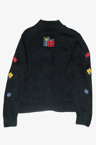 Presents Delivery Vintage Ugly Christmas Zip Sweater (1990s)