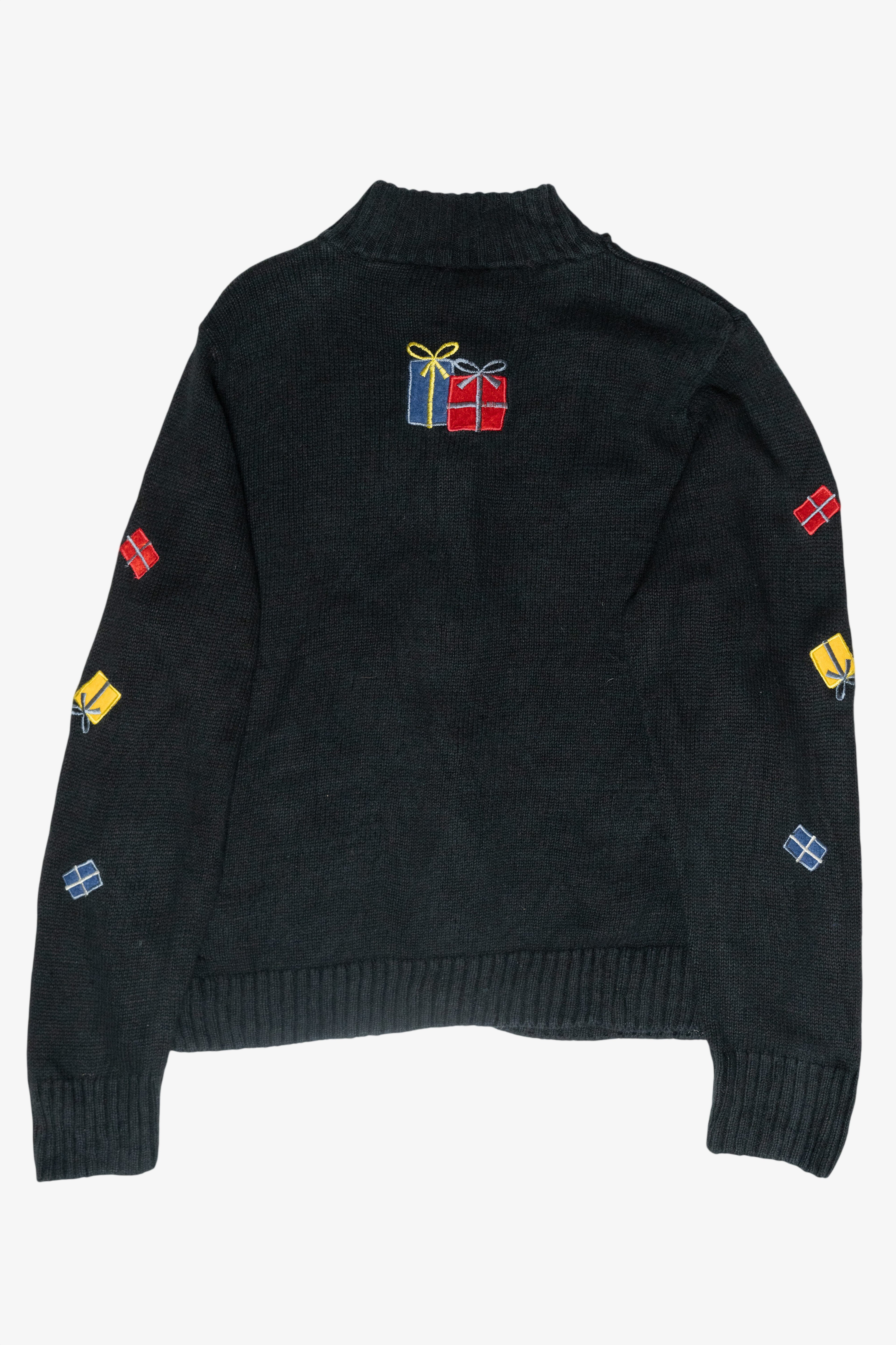 Presents Delivery Vintage Ugly Christmas Zip Sweater (1990s)
