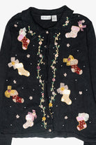 Floral Stockings Vintage Ugly Christmas Sweater (2000s)