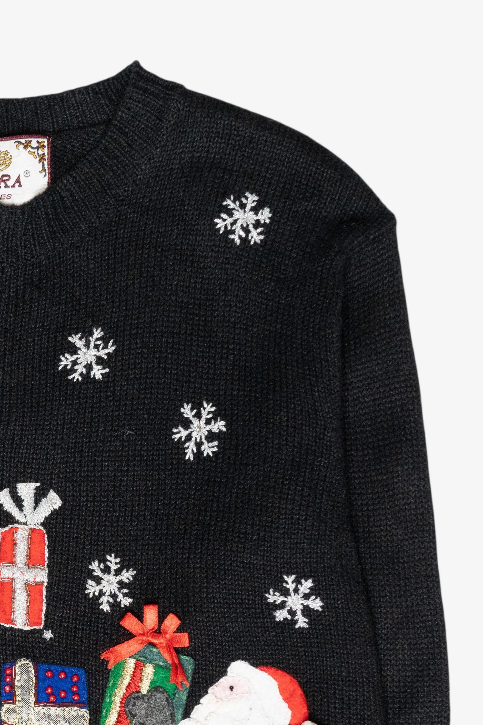Presents Stack Vintage Ugly Christmas Zip Cardigan (2000s)