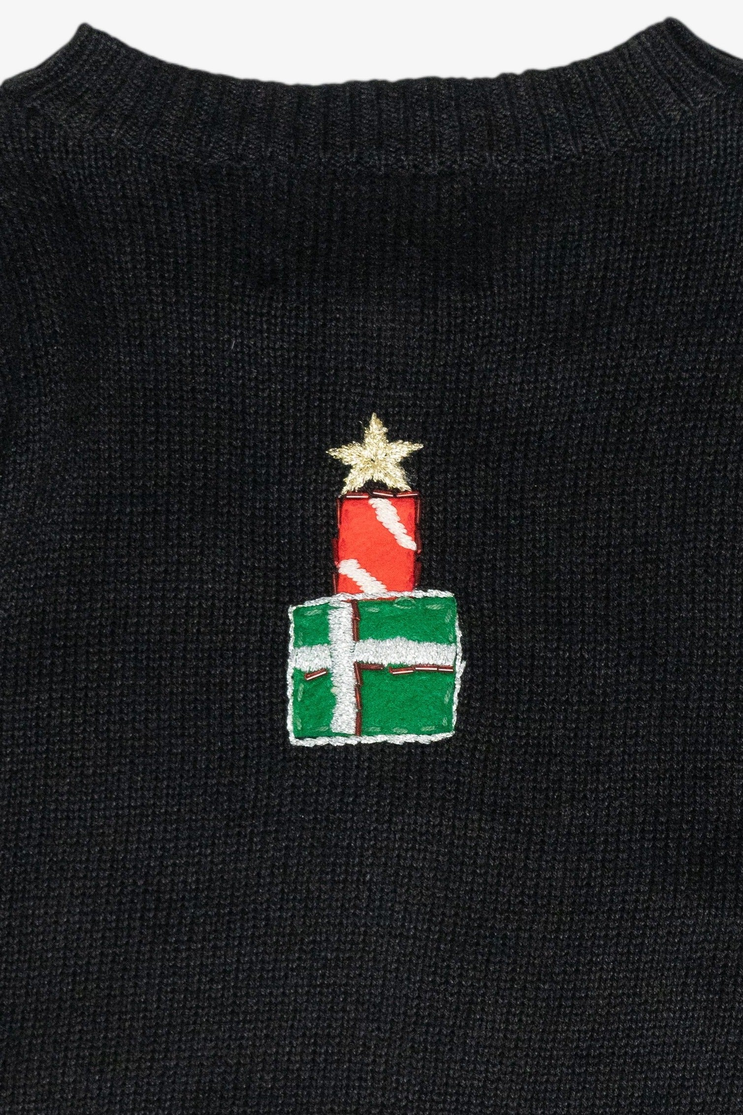 Presents Stack Vintage Ugly Christmas Zip Cardigan (2000s)
