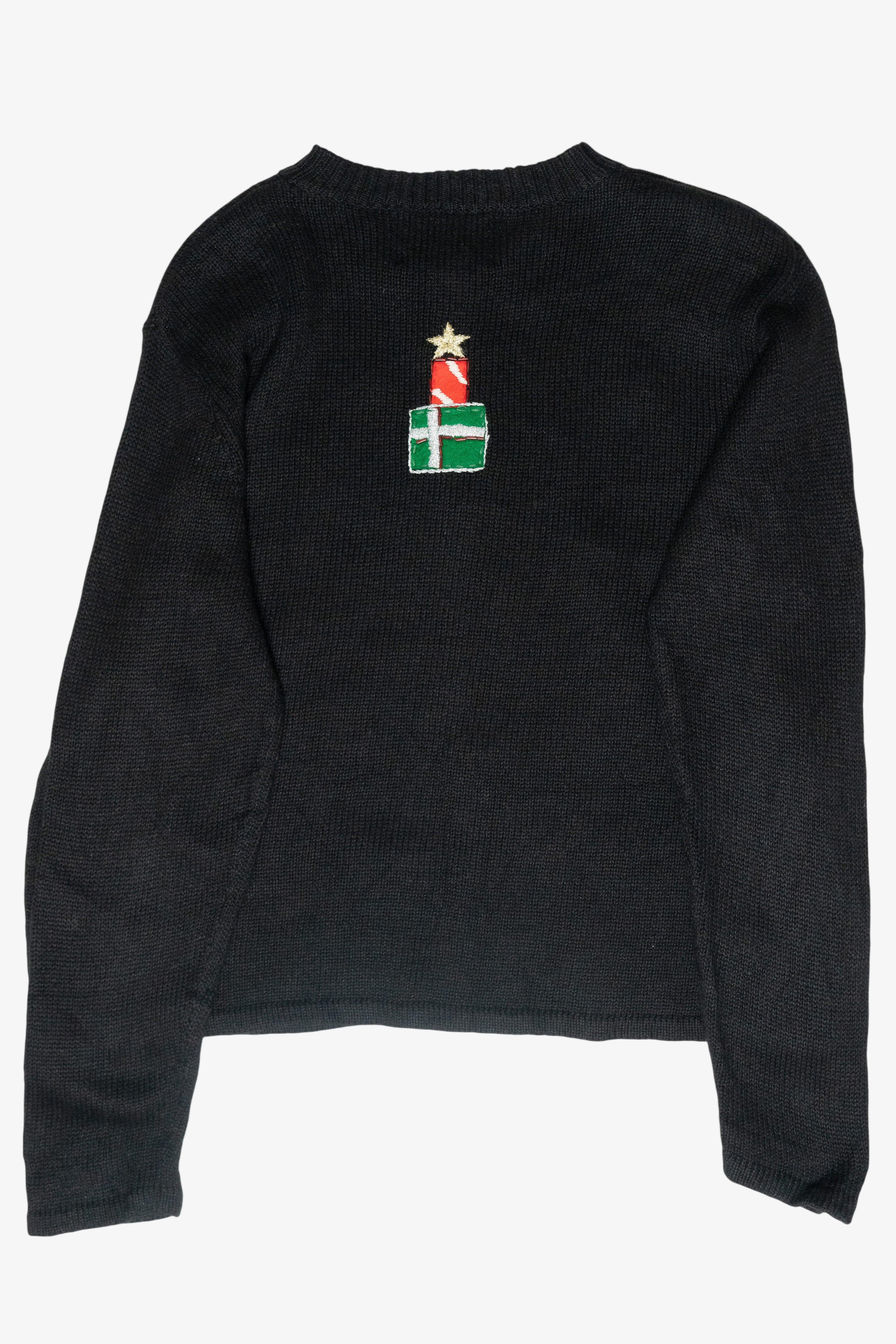 Presents Stack Vintage Ugly Christmas Zip Cardigan (2000s)