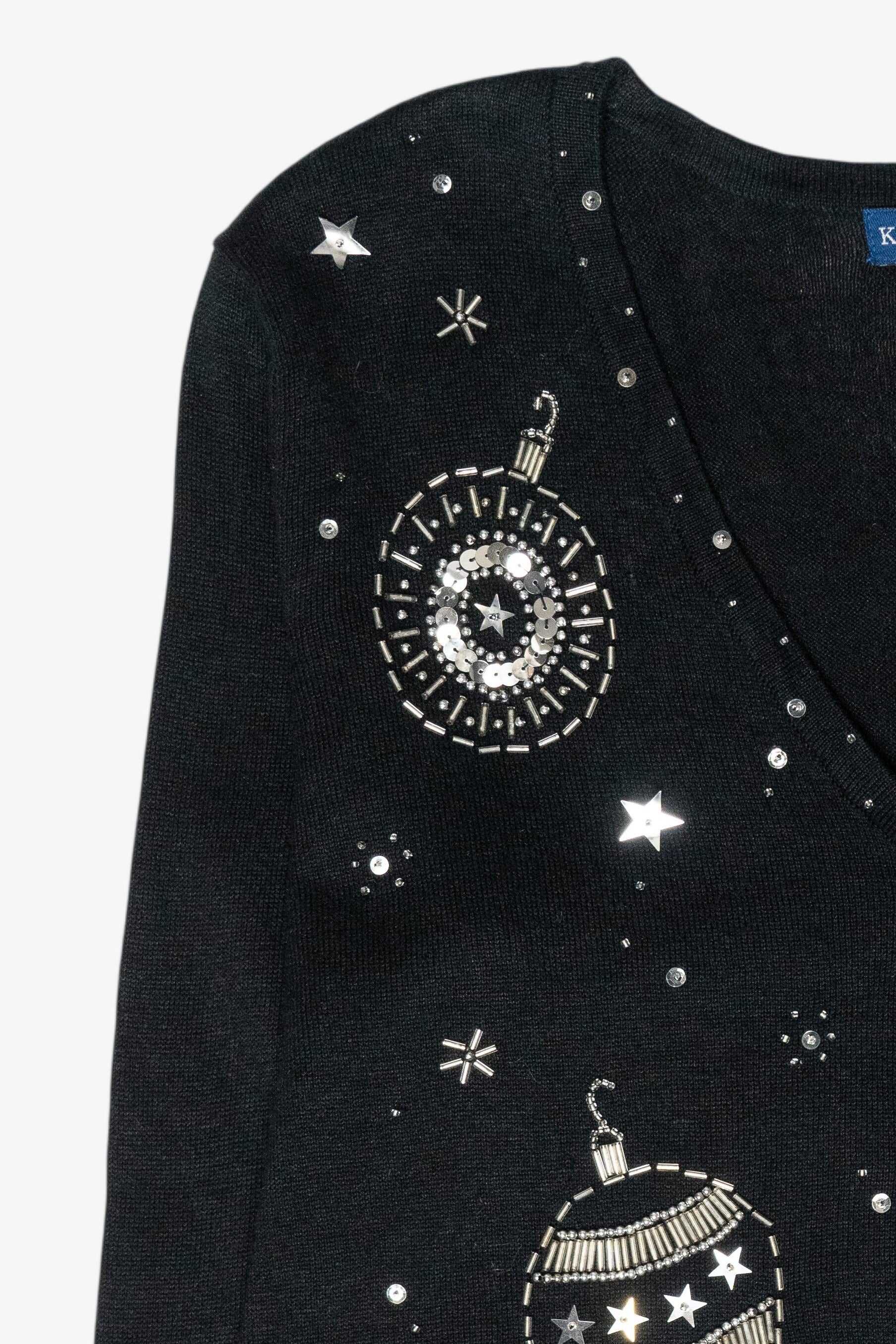 Sparkle Ornaments Vintage Ugly Christmas Cardigan (2000s)