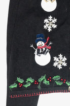 Animal Print Snowmen Vintage Ugly Christmas Cardigan (2000s)