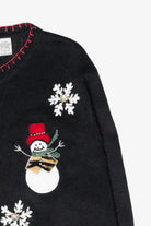 Animal Print Snowmen Vintage Ugly Christmas Cardigan (2000s)