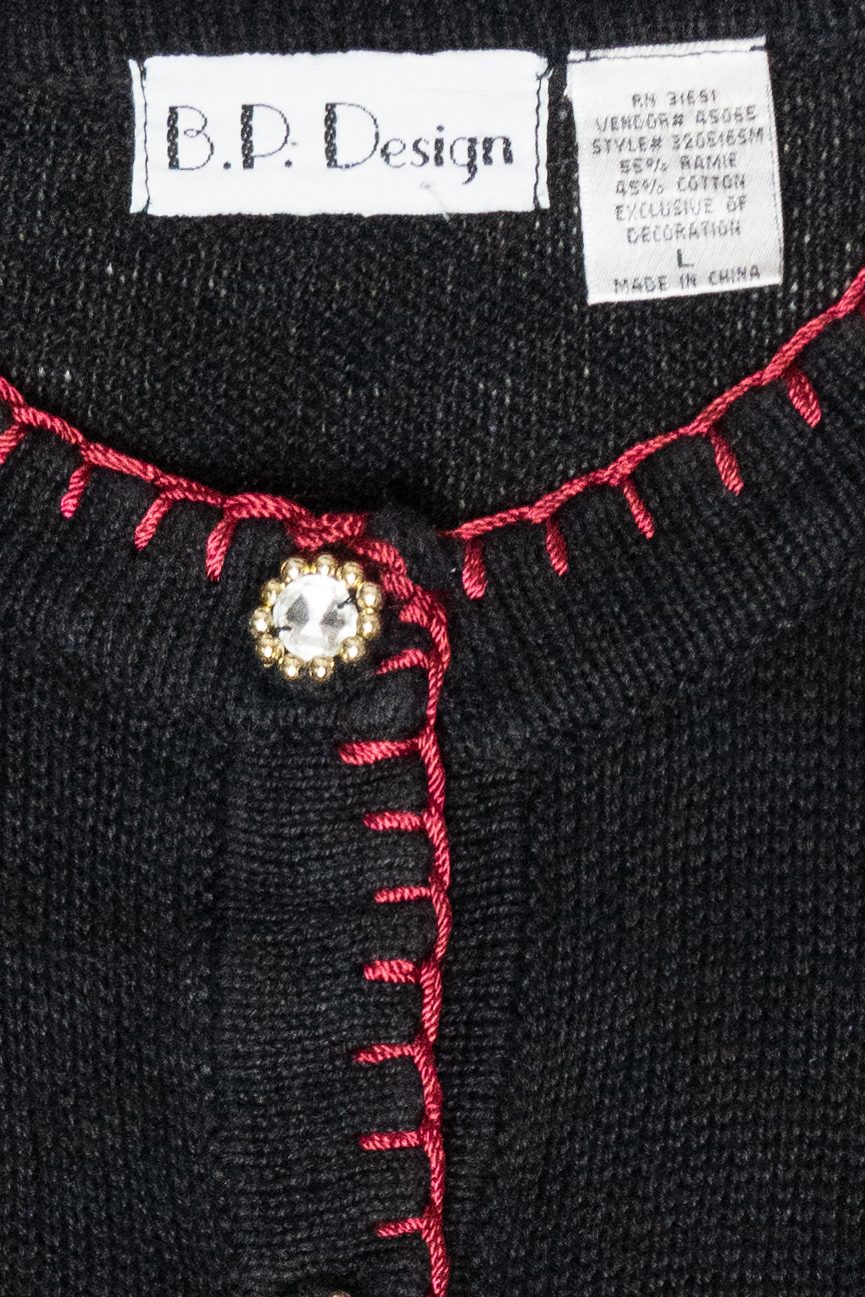 Animal Print Snowmen Vintage Ugly Christmas Cardigan (2000s)