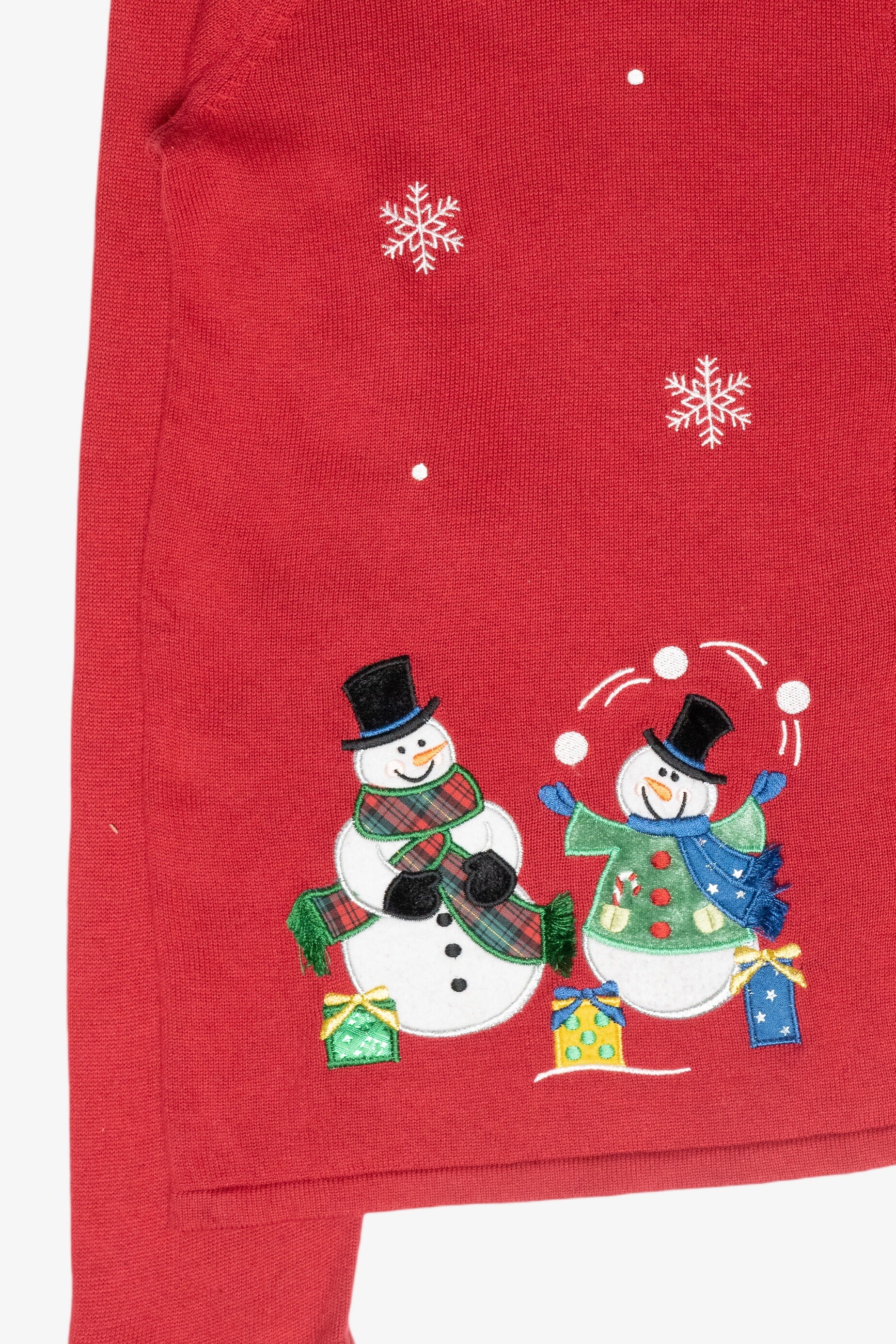 Juggling Snowmen Vintage Ugly Christmas Cardigan (2000s)