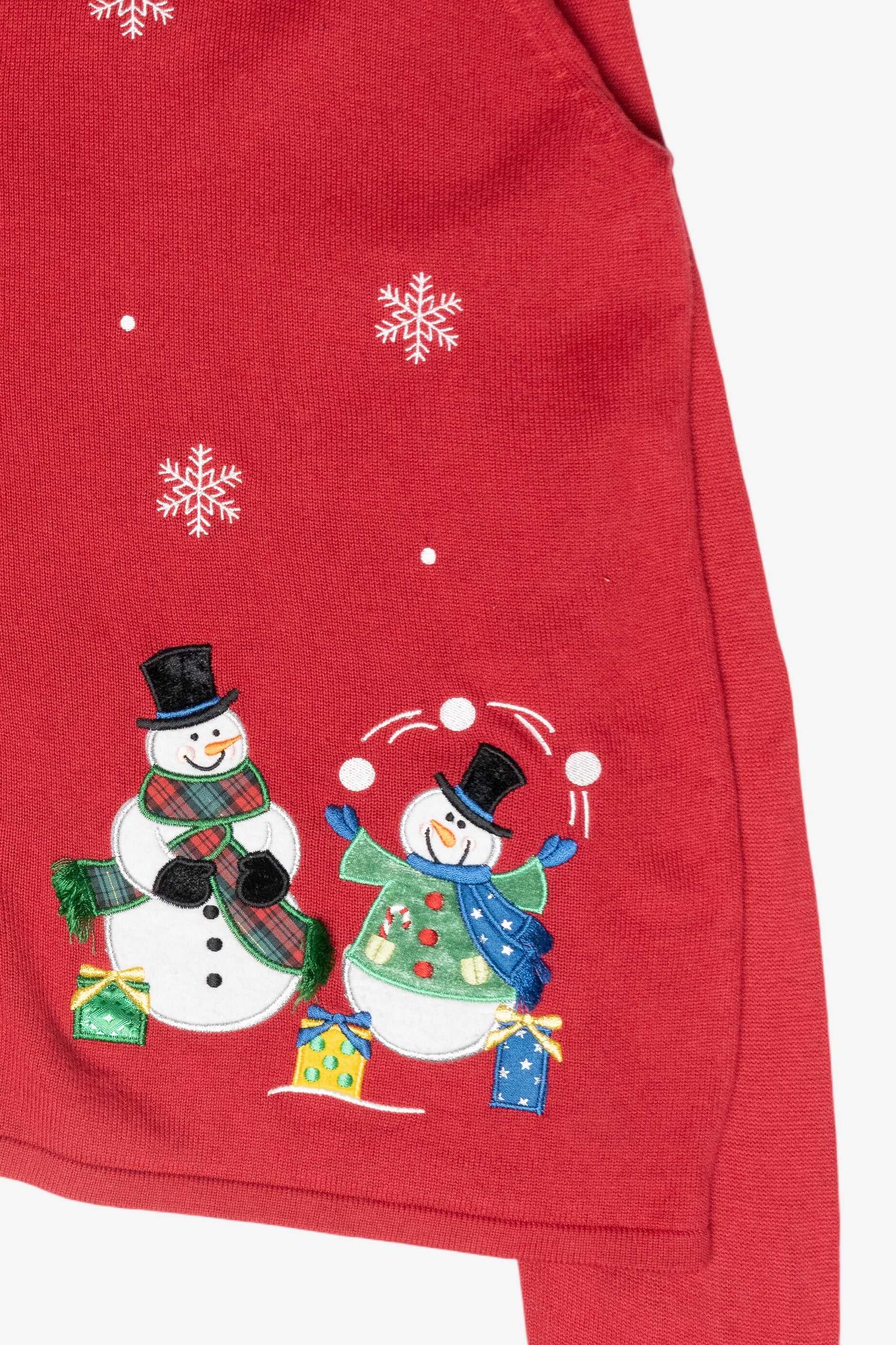 Juggling Snowmen Vintage Ugly Christmas Cardigan (2000s)
