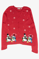Juggling Snowmen Vintage Ugly Christmas Cardigan (2000s)