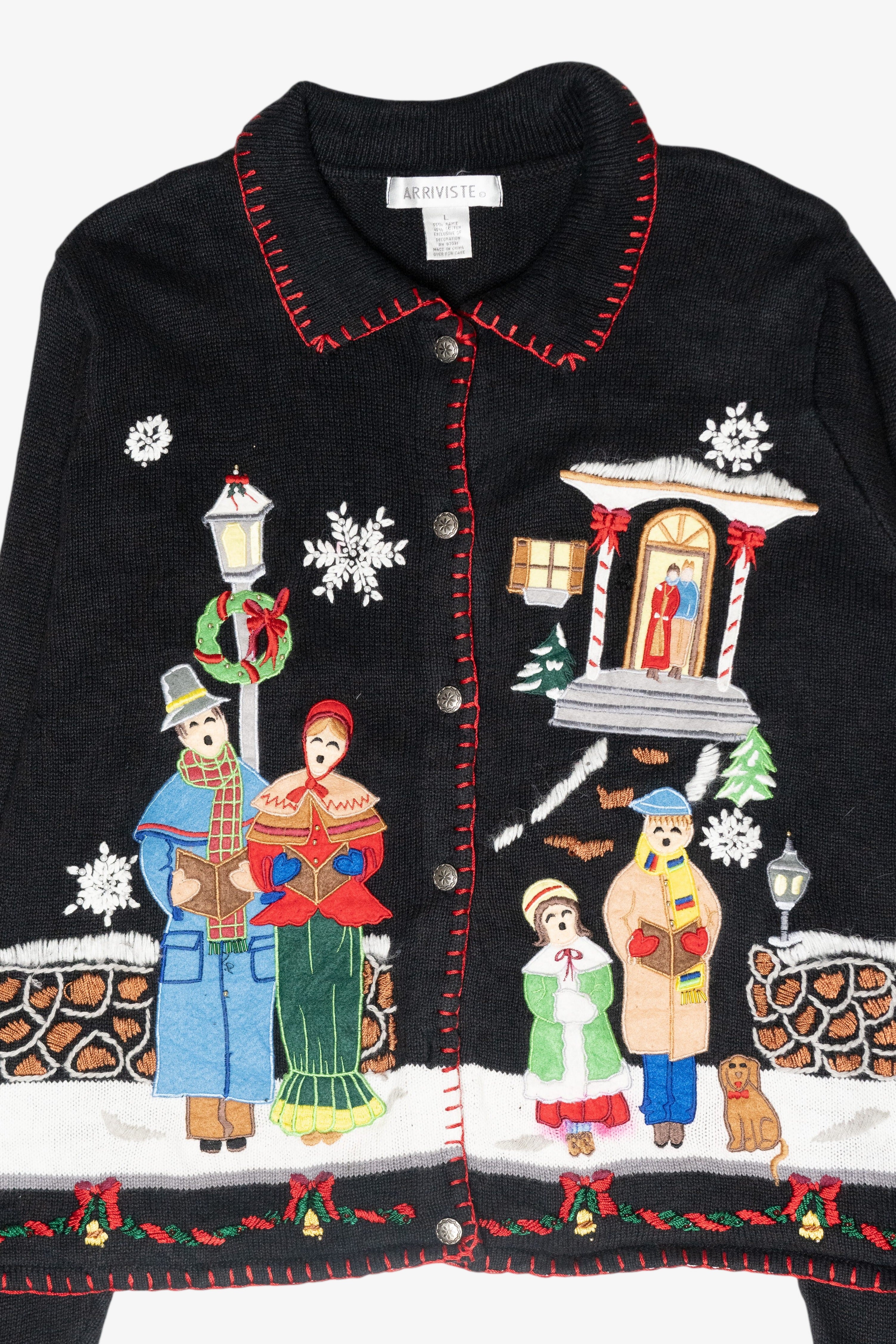Carolers Vintage Ugly Christmas Cardigan (2000s)
