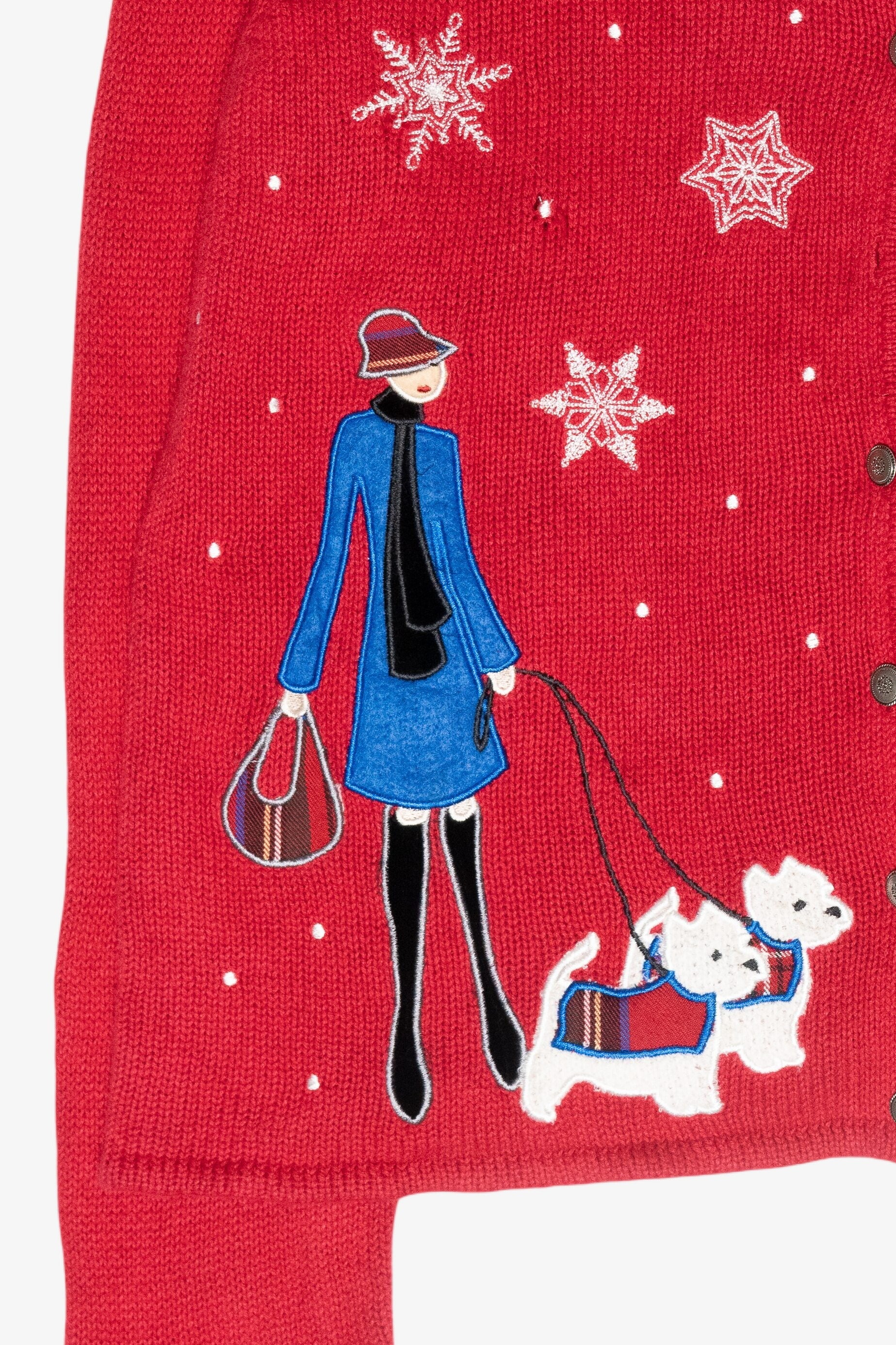 Dog Walk Vintage Ugly Christmas Cardigan (2000s)
