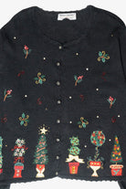 Festive Plants Vintage Ugly Christmas Sweater (2000s)