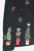 Festive Plants Vintage Ugly Christmas Sweater (2000s)