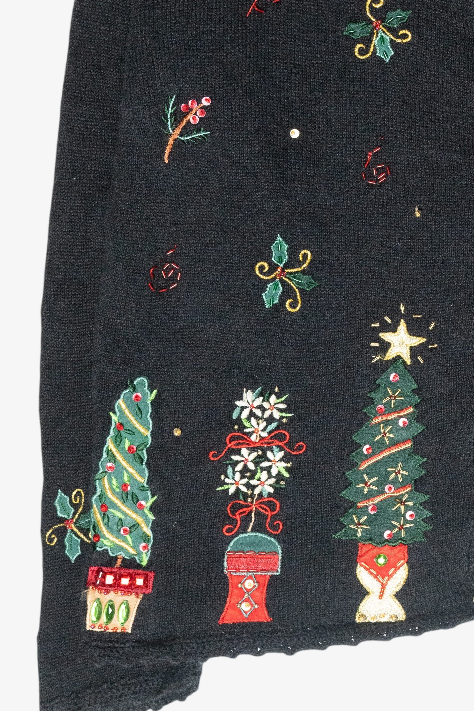 Festive Plants Vintage Ugly Christmas Sweater (2000s)