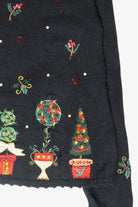 Festive Plants Vintage Ugly Christmas Sweater (2000s)