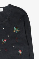 Festive Plants Vintage Ugly Christmas Sweater (2000s)