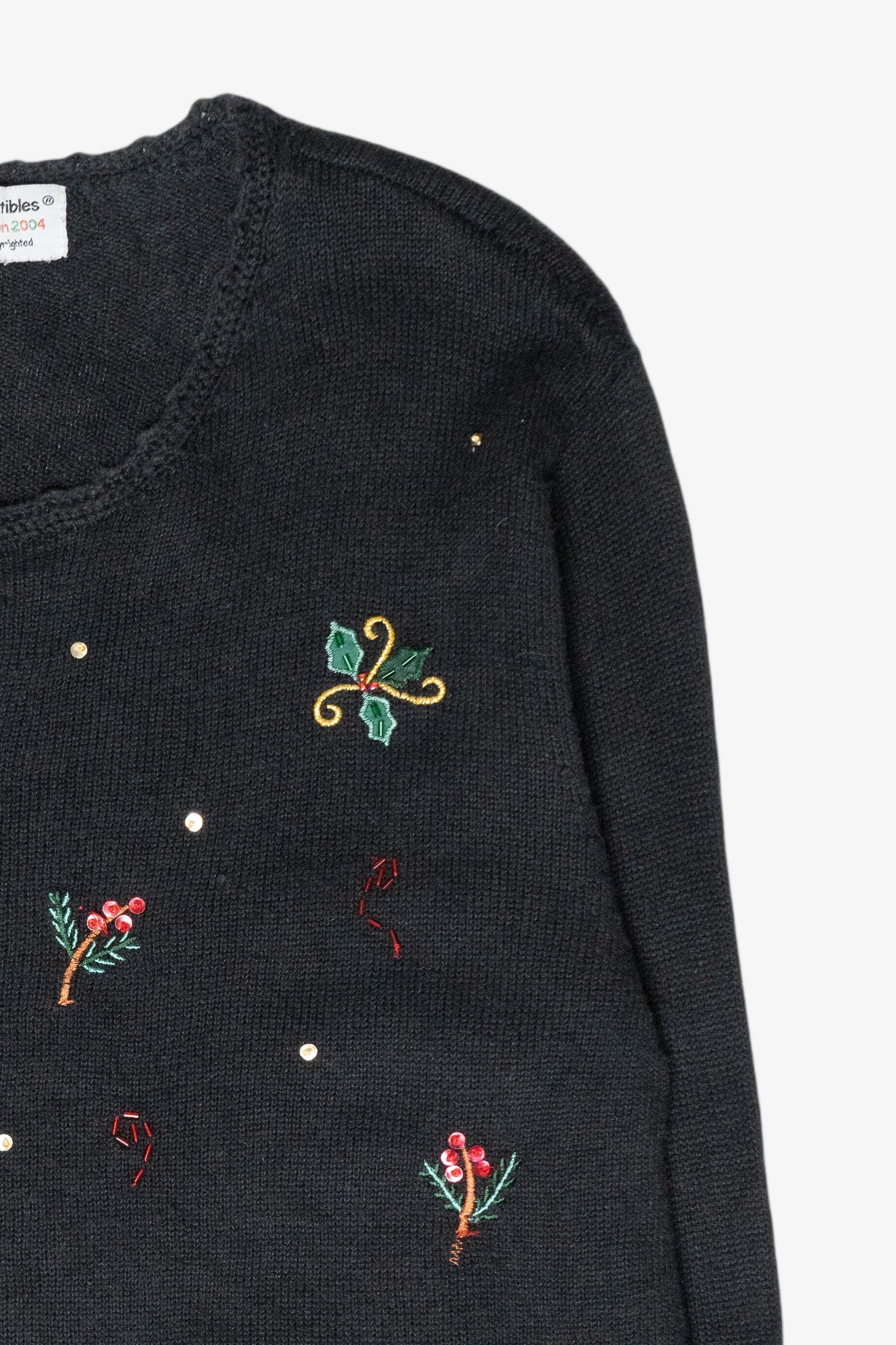 Festive Plants Vintage Ugly Christmas Sweater (2000s)