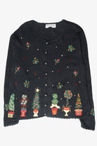 Festive Plants Vintage Ugly Christmas Sweater (2000s)